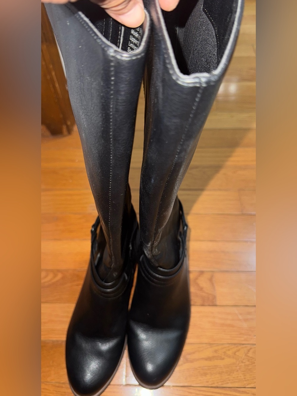 Sonoma Black Mid-Calf Block Heel Women's Boots - Picture 5 of 15